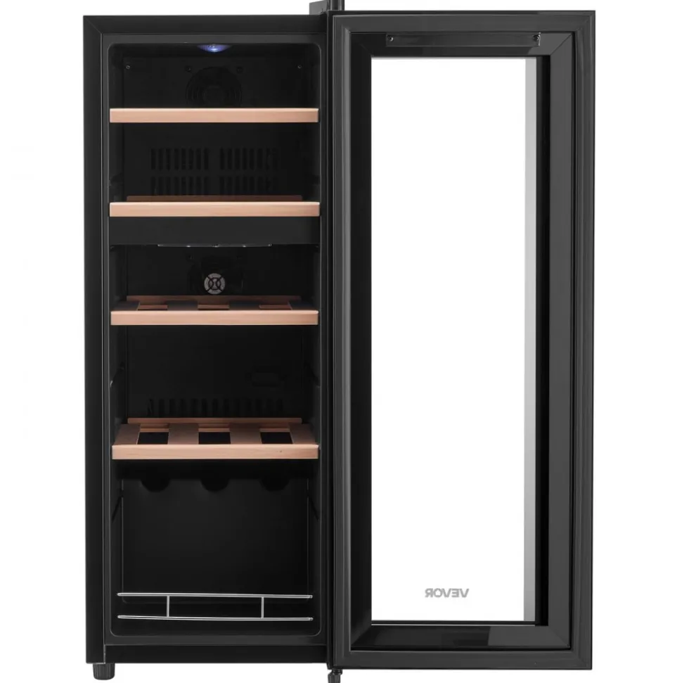 VEVOR 20 Bottle Wine Fridge, Freestanding Wine Cooler Refrigerator, Dual Zone Cooler, 41℉ to 65℉ Adjustable Temp Mini Cellar, Glass Door, For Home Office Bar, Red White Champagne or Sparkling Wines