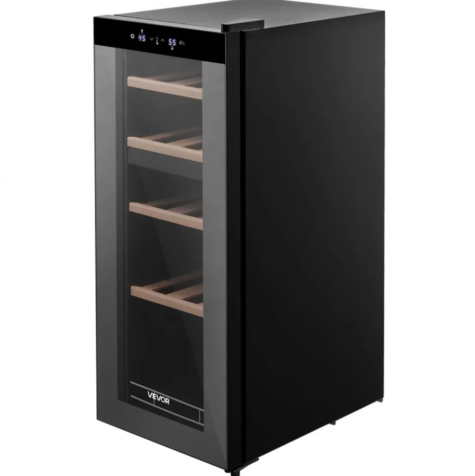 VEVOR 20 Bottle Wine Fridge, Freestanding Wine Cooler Refrigerator, Dual Zone Cooler, 41℉ to 65℉ Adjustable Temp Mini Cellar, Glass Door, For Home Office Bar, Red White Champagne or Sparkling Wines