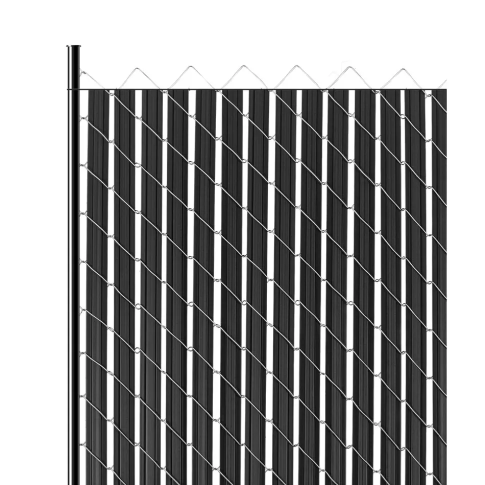 VEVOR Bottom Locking Privacy Slats, Single-Wall Vertical Bottom-Locking Slats for Chain-Link Fence, High-Density HDPE Chain Link Slats Ideally Fit 5' High Fence for Garden, Farm, Sports Field(Green)