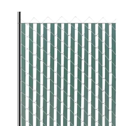 VEVOR Bottom Locking Privacy Slats, Double-Wall Vertical Bottom-Locking Slats for Chain-Link Fence, High-Density HDPE Chain Link Slats Ideally Fit 4' High Fence for Garden, Farm, Sports Field(Green)