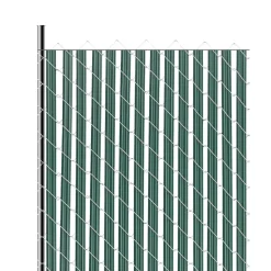 VEVOR Bottom Locking Privacy Slats, Double-Wall Vertical Bottom-Locking Slats with Wings for Chain-Link Fence, High-Density HDPE Chain Link Slats Ideally Fit 4' High Fence for Garden and Farm(Green)