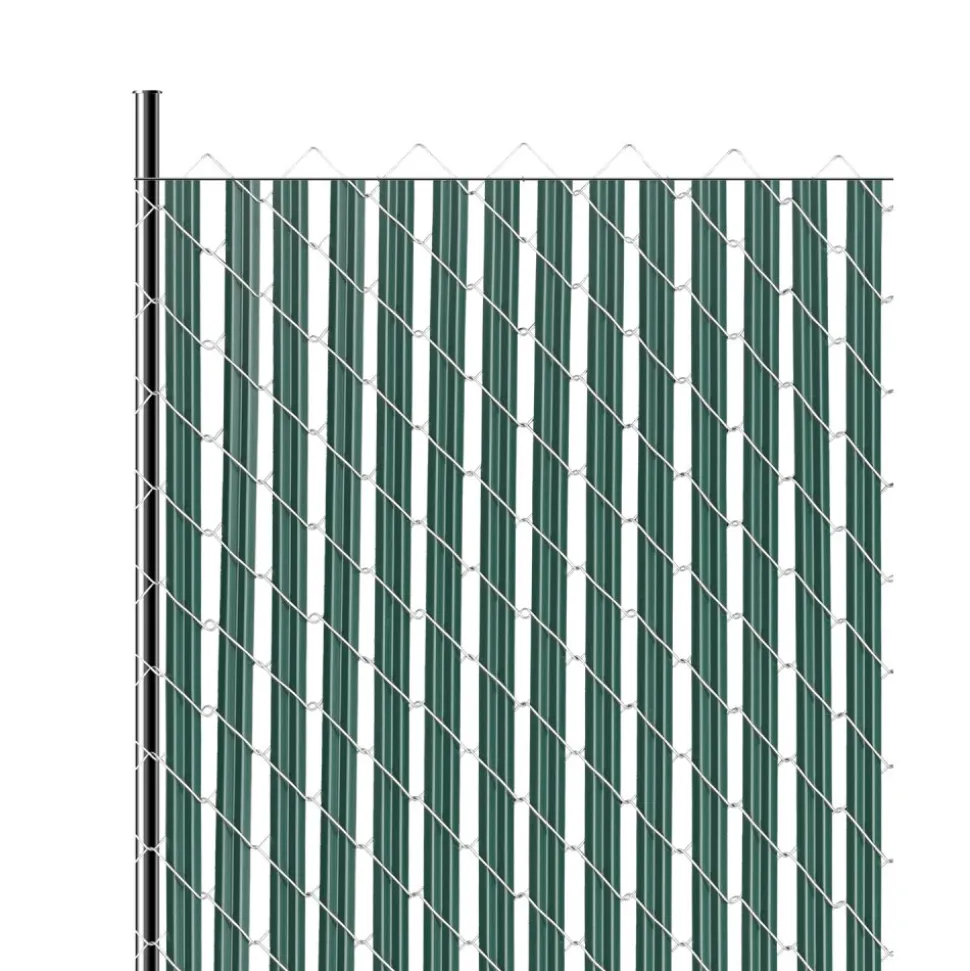 VEVOR Bottom Locking Privacy Slats, Double-Wall Vertical Bottom-Locking Slats with Wings for Chain-Link Fence, High-Density HDPE Chain Link Slats Ideally Fit 4' High Fence for Garden and Farm(Green)