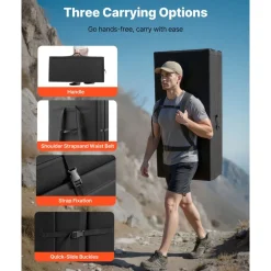 VEVOR Bouldering Crash Pad, Tri-Fold Rock Climbing Crash Pad with Adjustable Backpack Straps and Handle, Foldable Lightweight for Indoor Bouldering & Outdoor Climbing, Folded Size 48
