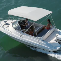 VEVOR 4 Bow Bimini Top Replacement Cover, 8 ft Long Durable 600D Marine Grade Waterproof Sun Shade Boat Canopy with Storage Boot, Easy Install Zipper Sleeve Awning, 96