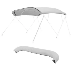 VEVOR 4 Bow Bimini Top Replacement Cover, 8 ft Long Durable 600D Marine Grade Waterproof Sun Shade Boat Canopy with Storage Boot, Easy Install Zipper Sleeve Awning, 96