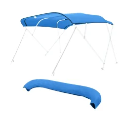 VEVOR 4 Bow Bimini Top Replacement Cover, 8 ft Long, Durable 600D Marine Grade Waterproof Sun Shade Boat Canopy with Storage Boot, Easy Install Zipper Sleeve Awning, 96