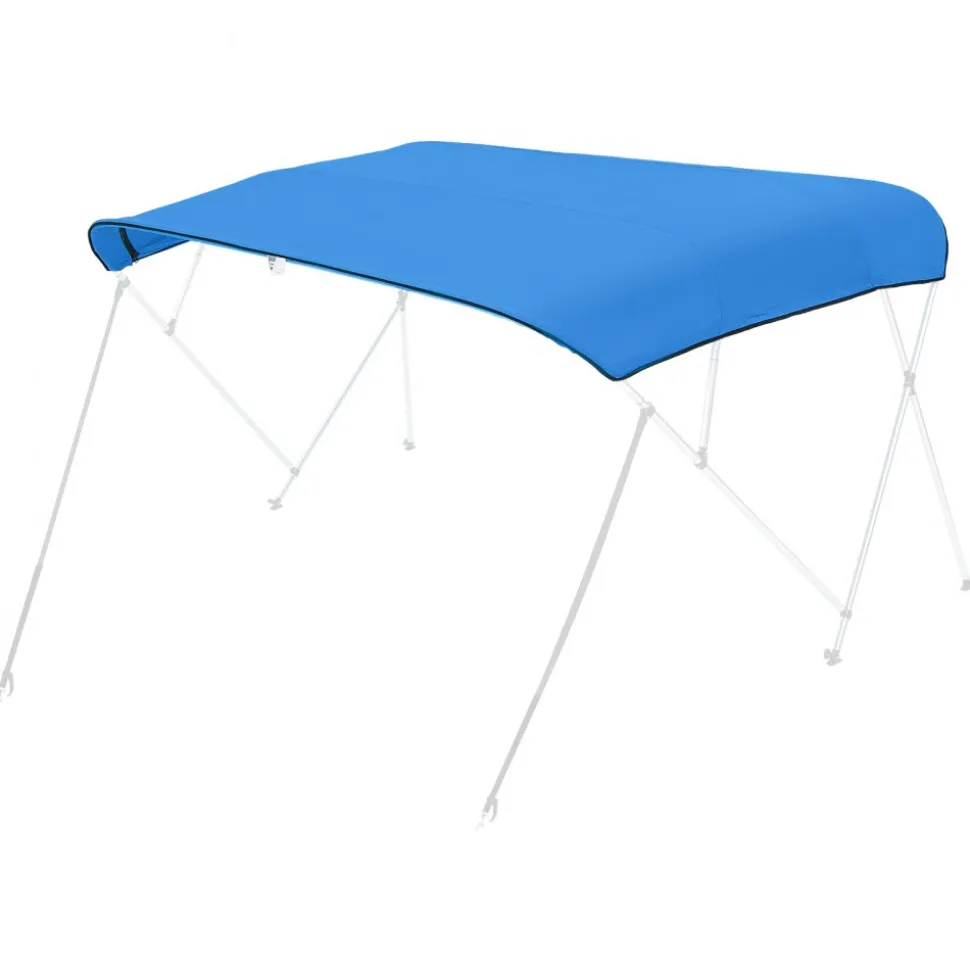 VEVOR 4 Bow Bimini Top Replacement Cover, 8 ft Long Durable 600D Marine Grade Waterproof Sun Shade Boat Canopy with Storage Boot, Easy Install Zipper Sleeve Awning, 96"L x (97"-103")W, Blue (No Frame)