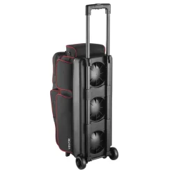 VEVOR Bowling Ball Bag, 3 Ball Double Roller Bowling Bag with Wheels, Featuring a Separate Compartment for Shoes (Up To US Size 16) & Oversized Accessory Pocket, Retractable Handle Extends to 41.34 in
