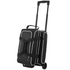 VEVOR Bowling Ball Bag, 2 Ball Double Roller Bowling Bag with Wheels, Featuring a Separate Compartment for Shoes (Up To US Size 16) & Oversized Accessory Pocket, Retractable Handle Extends to 41.32 in