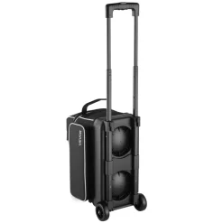 VEVOR Bowling Ball Bag, 3 Ball Double Roller Bowling Bag with Wheels, Featuring a Separate Compartment for Shoes (Up To US Size 16) & Oversized Accessory Pocket, Retractable Handle Extends to 41.34 in