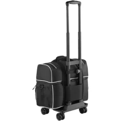 VEVOR Bowling Ball Bag, 2 Ball Four Roller Bowling Bag with Wheels, Featuring a Separate Compartment for Shoes (Up To US Size 16) & Oversized Accessory Pocket, Retractable Handle Extends to 37.4 in