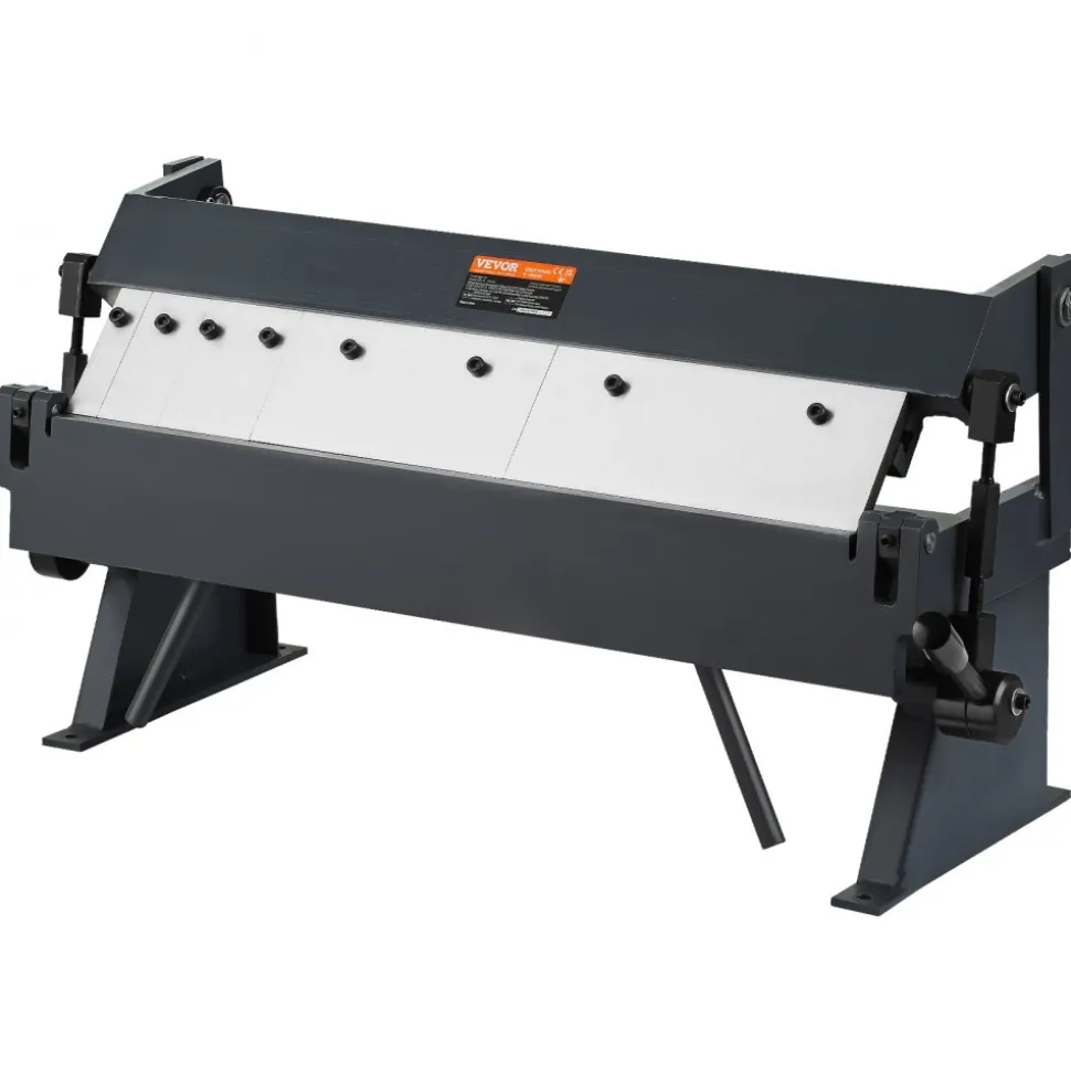 VEVOR Box and Pan Brake, 24-Inch, 0-130 Degrees Sheet Metal Bending Brake, Portable Metal Bender with 20 Gauge Low Carbon Steel 14 Gauge Aluminum Capacity, 5 Adjustable Fingers for Metal Bending