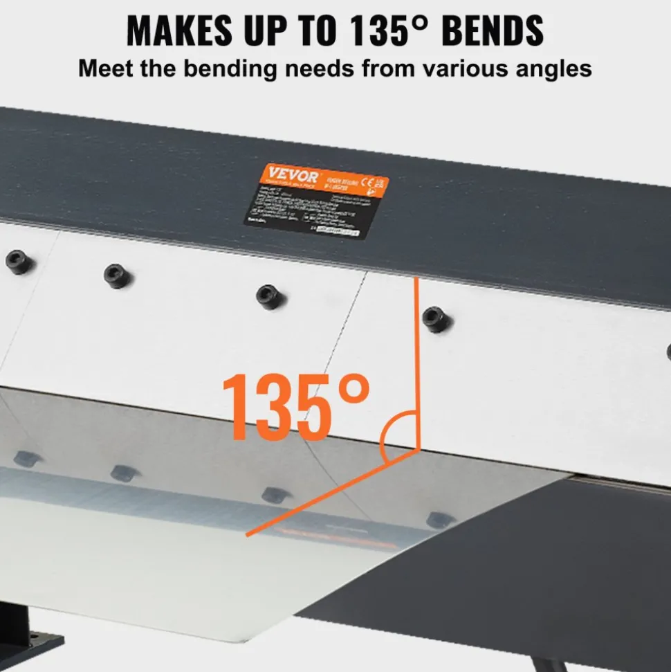 VEVOR Box and Pan Brake, 24-Inch, 0-130 Degrees Sheet Metal Bending Brake, Portable Metal Bender with 20 Gauge Low Carbon Steel 14 Gauge Aluminum Capacity, 5 Adjustable Fingers for Metal Bending