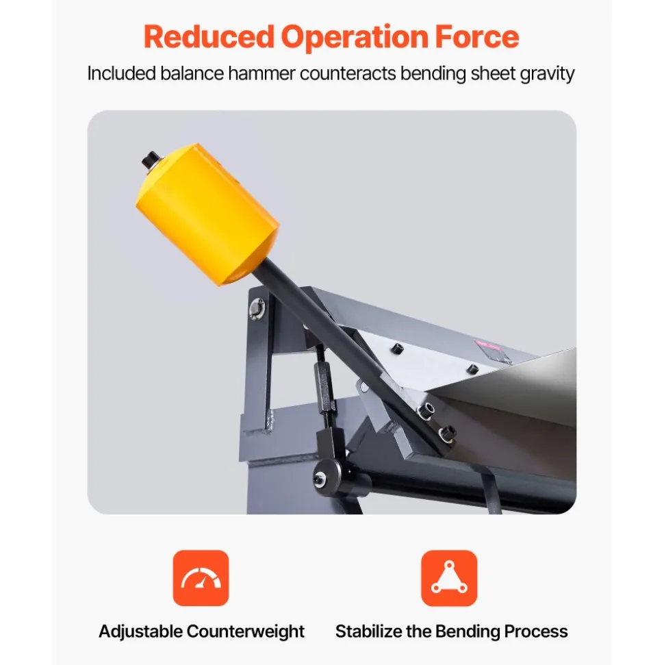 VEVOR Box and Pan Brake, 24 in Sheet Metal Bending Brake,16-Gauge Mild Steel Capacity, 0-135 Degree Adjustable, Metal Bender Machine with 5 Fingers, Heavy-Duty Aluminum Folder for Precise Bending