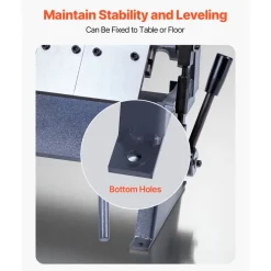VEVOR Box and Pan Brake, 12 in Sheet Metal Bending Brake, 20-Gauge Mild Steel Capacity, 0-135 Degree Adjustable, Metal Bender Machine with 5 Fingers, Heavy-Duty Aluminum Folder for Precise Bending