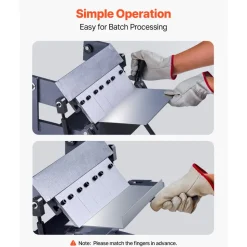 VEVOR Box and Pan Brake, 12 in Sheet Metal Bending Brake, 20-Gauge Mild Steel Capacity, 0-135 Degree Adjustable, Metal Bender Machine with 5 Fingers, Heavy-Duty Aluminum Folder for Precise Bending