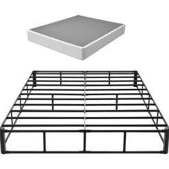 VEVOR Box Spring, Queen Size Bed Frame with Washable Fabric Cloth, Heavy Duty Metal Frame for Queen Bed, 9.1 in Mattress Foundation, 3500 lbs Max Weight Capacity, Easy Assembly, 79.1 x 59.6 x 9.1 in