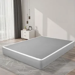 VEVOR Box Spring, Queen Size Bed Frame with Washable Fabric Cloth, Heavy Duty Metal Frame for Queen Bed, 9.1 in Mattress Foundation, 3500 lbs Max Weight Capacity, Easy Assembly, 79.1 x 59.6 x 9.1 in