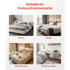 VEVOR Box Spring, Queen Size Bed Frame with Washable Fabric Cloth, Heavy Duty Metal Frame for Queen Bed, 5.1 in Mattress Foundation, 3500 lbs Max Weight Capacity, Easy Assembly, 79.1 x 59.6 x 5.1 in
