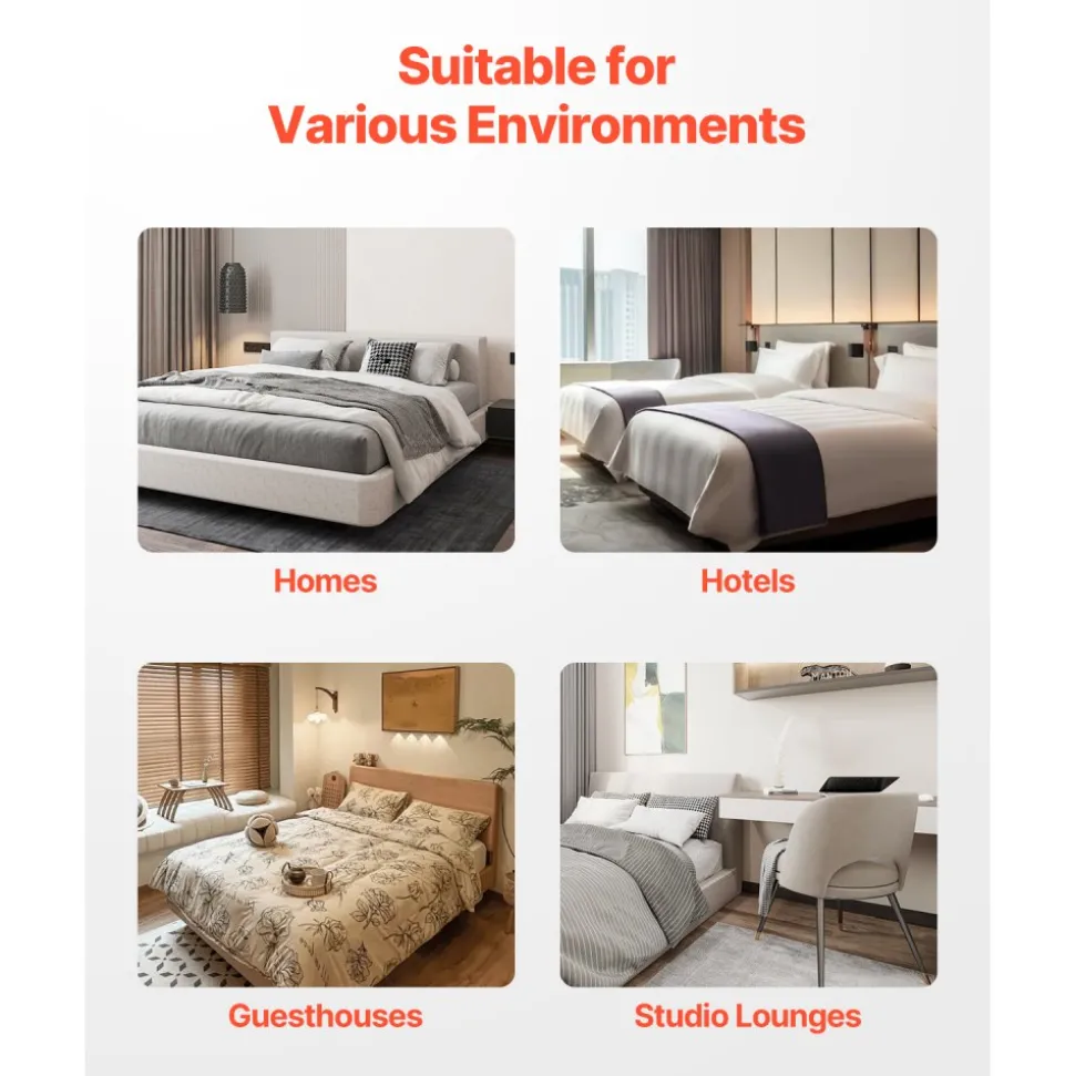 VEVOR Box Spring, Queen Size Bed Frame with Washable Fabric Cloth, Heavy Duty Metal Frame for Queen Bed, 5.1 in Mattress Foundation, 3500 lbs Max Weight Capacity, Easy Assembly, 79.1 x 59.6 x 5.1 in