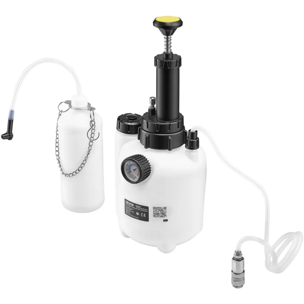 VEVOR Brake Bleeder Kit, 3L Manual Brake Fluid Bleeding Kit with 1L Waste Bottle & 5 Master Cylinder Adapters, One-Person Professional Brake Fluid Pressure Bleeder for Most Vehicles