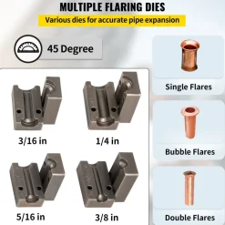 VEVOR Brake Line Flaring Tool, 45 Degree Single, Double, and Bubble Flares for 3/16