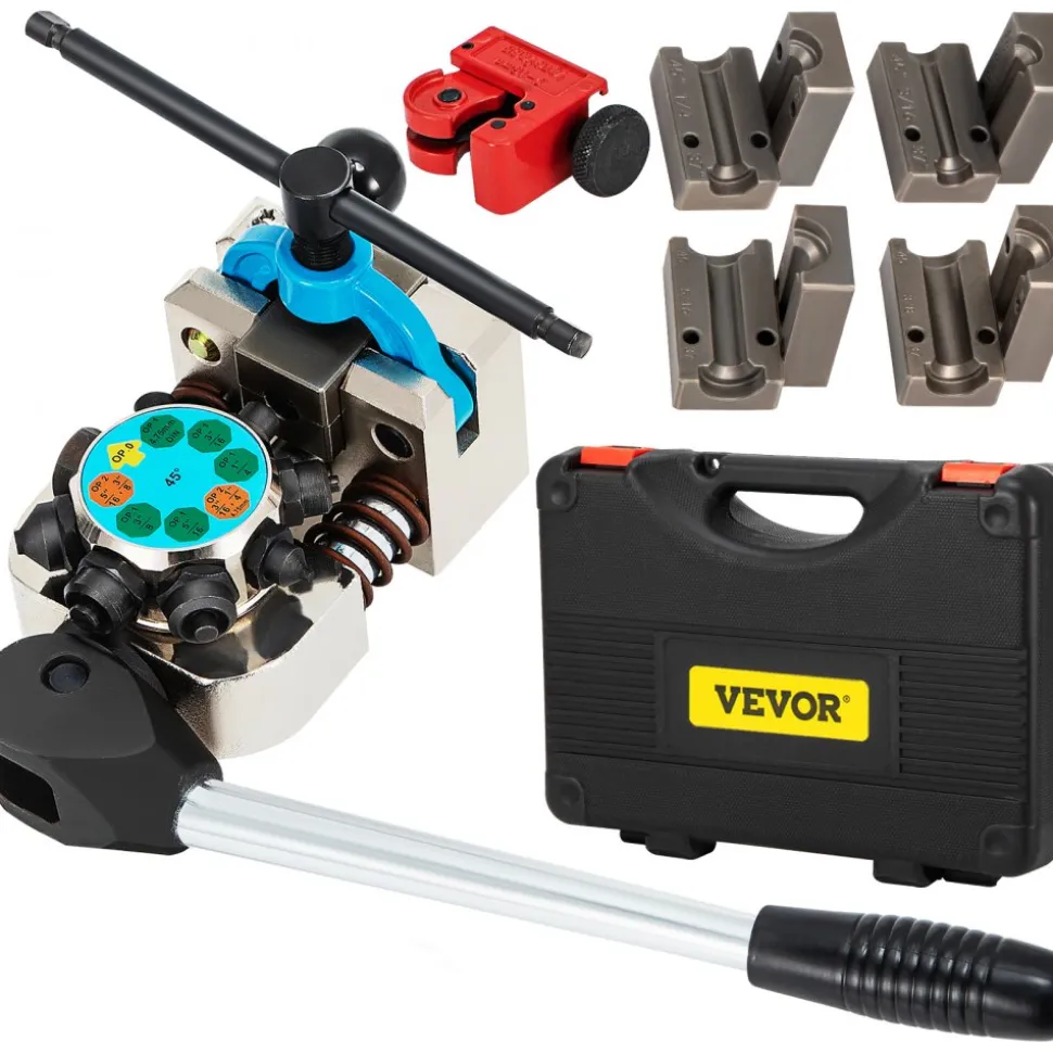VEVOR Brake Line Flaring Tool, 45 Degree Single, Double, and Bubble Flares for 3/16", 1/4", 5/16" and 3/8" Tube Size, Suitable for Soft Metal of Copper Lines