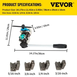 VEVOR Brake Line Flaring Tool, 45 Degree Single, Double, and Bubble Flares for 3/16