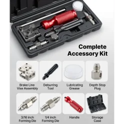 VEVOR Brake Line Flaring Tool Kit, 45° Single & Double Flare Tool for 3/16