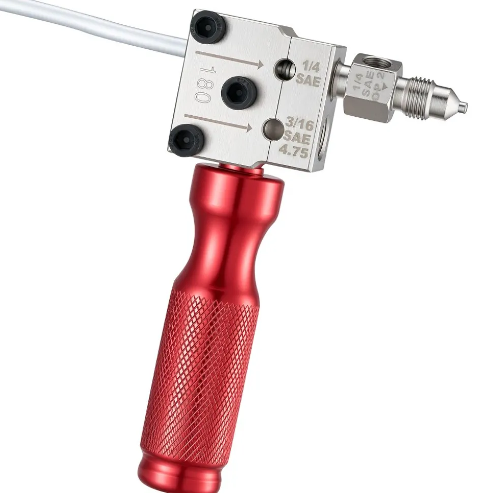 VEVOR Brake Line Flaring Tool Kit, 45° Single & Double Flare Tool for 3/16", 1/4" Copper Tubing - with 2 Forming Dies, Deburring Tool & Toolbox for Automotive Brake Hydraulic Line Repair