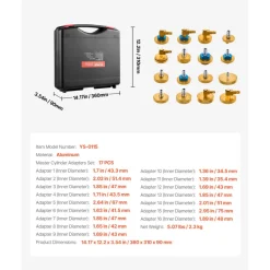 VEVOR Brake Master Bleeder Kit, 17 Pcs, Professional Brake Bleeder Adapter Set with Complete Kit & Handle, Durable Brake Bleeder Adapter for Brake Fluid Filling Fit for Most New & Old Vehicles