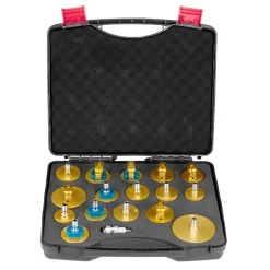 VEVOR Brake Master Bleeder Kit, 17 Pcs, Professional Brake Bleeder Adapter Set with Complete Kit & Handle, Durable Brake Bleeder Adapter for Brake Fluid Filling Fit for Most New & Old Vehicles