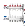 VEVOR 5-Branch Radiant Heat Manifold, 1/2" PEX Tubing Manifold, Stainless Steel PEX Manifold for Hydronic Radiant Floor Heating, Radiant Heat PEX Manifold Kit with 1/2" Adapters Included