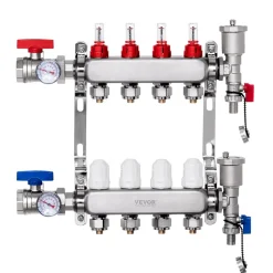 VEVOR 4-Branch Radiant Heat Manifold, 1/2