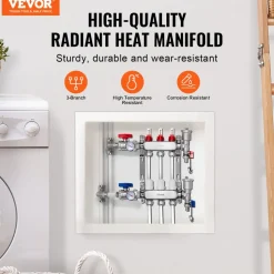 VEVOR 3-Branch Radiant Heat Manifold, 1/2