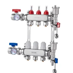 VEVOR 3-Branch Radiant Heat Manifold, 1/2