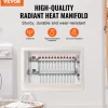 VEVOR 12-Branch Radiant Heat Manifold, 1/2" PEX Tubing Manifold, Stainless Steel PEX Manifold for Hydronic Radiant Floor Heating, Radiant Heat PEX Manifold Kit with 1/2" Adapters Included