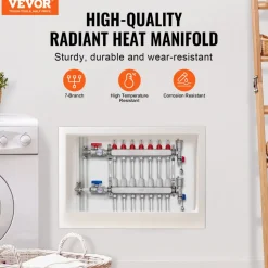 VEVOR 7-Branch Radiant Heat Manifold, 1/2