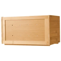 VEVOR Bread Box for Kitchen Counter, Large Capacity Bamboo Bread Storage Container, Farmhouse Wooden Breadbox Organizer for Homemade Bread, Storage Holder Bin with Acrylic Wavy Door Panel, Natural