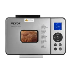 VEVOR Bread Maker, 19-in-1 2LB Dough Machine, Nonstick Ceramic Pan Automatic Breadmaker with Gluten Free Setting, Whole Wheat Bread Making, Digital, Programmable, 3 Loaf Sizes, 3 Crust Colors
