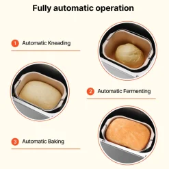 VEVOR Bread Maker, 19-in-1 2LB Dough Machine, Nonstick Ceramic Pan Automatic Breadmaker with Gluten Free Setting, Whole Wheat Bread Making, Digital, Programmable, 3 Loaf Sizes, 3 Crust Colors