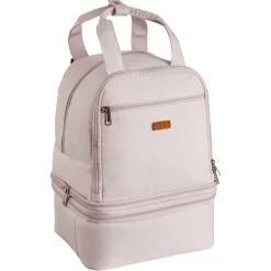 VEVOR Breast Pump Backpack, Breast Feeding Bag with Ice Pack, Fits for S1/S2, Pumping Accessories & Breastmilk Storage, Portable Pump Carrying Case for Work, Travel and Family Use, Light Pink