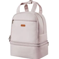 VEVOR Breast Pump Backpack, Breast Feeding Bag with Ice Pack, Fits for S1/S2, Pumping Accessories & Breastmilk Storage, Portable Pump Carrying Case for Work, Travel and Family Use, Light Pink