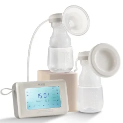 VEVOR Breast Pump, Single/Double Adjustable Electric Breast Pumps, 4 Modes & 9/15 Levels, Reciprocating Piston Pumps, 4000mAH Anti-Backflow Breastfeeding Pump with 300mmHg High Suction, 18/22mm Flange