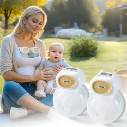 VEVOR Breast Pump, Wearable Electric Breast Pumps Hands Free, 4 Mode & 12 Levels, 300mmHg Strong Suction, Ultra-Quiet Rechargeable Portable Breastfeeding Pump with LED Display, 24mm Insert/28mm Flange