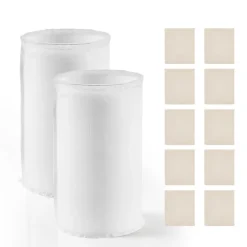 VEVOR Brew Bags, 2 PCS Food Grade Nylon Material Grain Bag, 10 PCS Natural Cotton-Linen Hop Bag, Easy to Clean, Reusable & Ultra-Fine Mesh Home Brewing Bags, Only for Our Automatic Beer Brewer