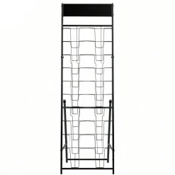 VEVOR Brochure Display Rack, 20 Pockets Magazine Literature Display Stand, Portable Floor Standing Magazine Rack, Metal Newspaper Catalog Holders for Shop, Exhibitions, Office, Trade Show, Black