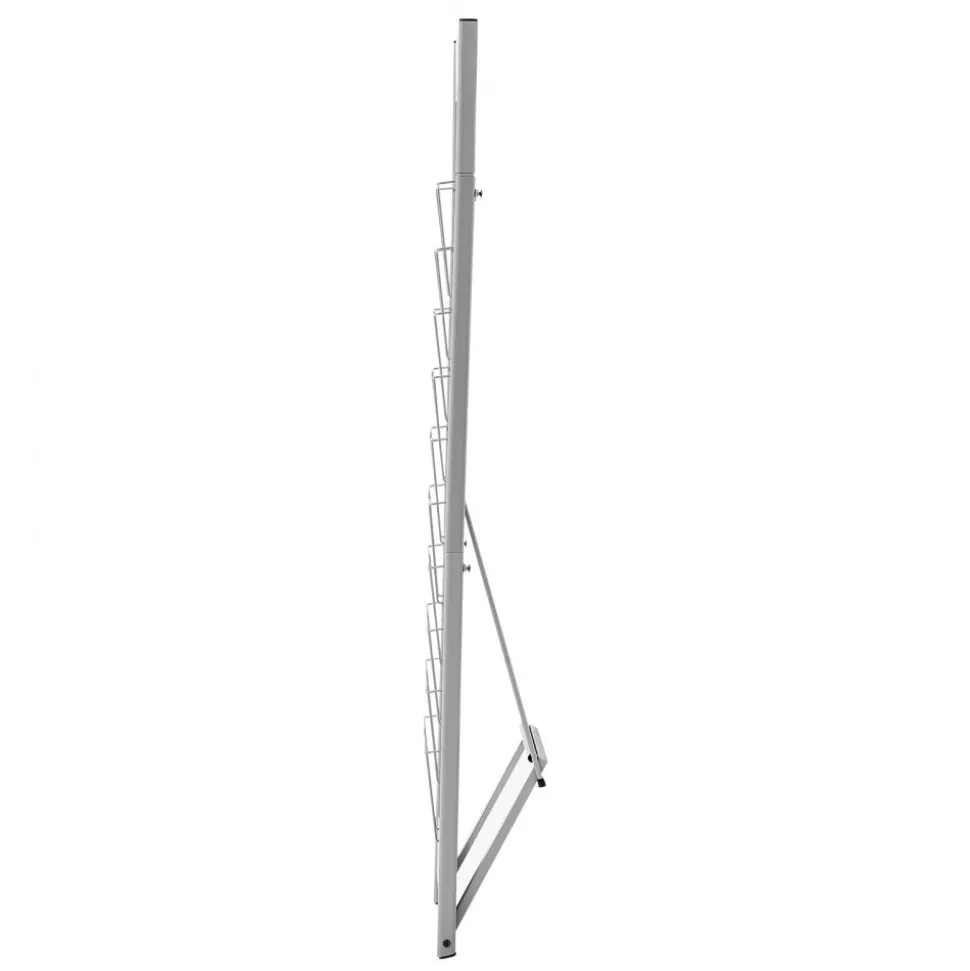 VEVOR Brochure Display Rack, 10 Pockets Magazine Literature Display Stand, Portable Floor Standing Magazine Rack, Metal Newspaper Catalog Holders for Shop, Exhibitions, Office, Trade Show, Silver