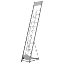 VEVOR Brochure Display Rack, 10 Pockets Magazine Literature Display Stand, Portable Floor Standing Magazine Rack, Metal Newspaper Catalog Holders for Shop, Exhibitions, Office, Trade Show, Silver