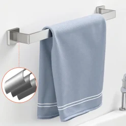 VEVOR Brushed Nickel Bathroom Hardware Set, 5 Pieces Bathroom Accessories Set, Stainless Steel 24 inch Towel Bar, Towel Rack, 2 Robe Towel Hooks, Toilet Paper Holder for Bath Room, Wall Mounted